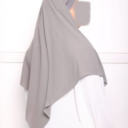 Khimar court en crêpe pointu khimar triangle khimar pas cher mon hijab pas cher gris